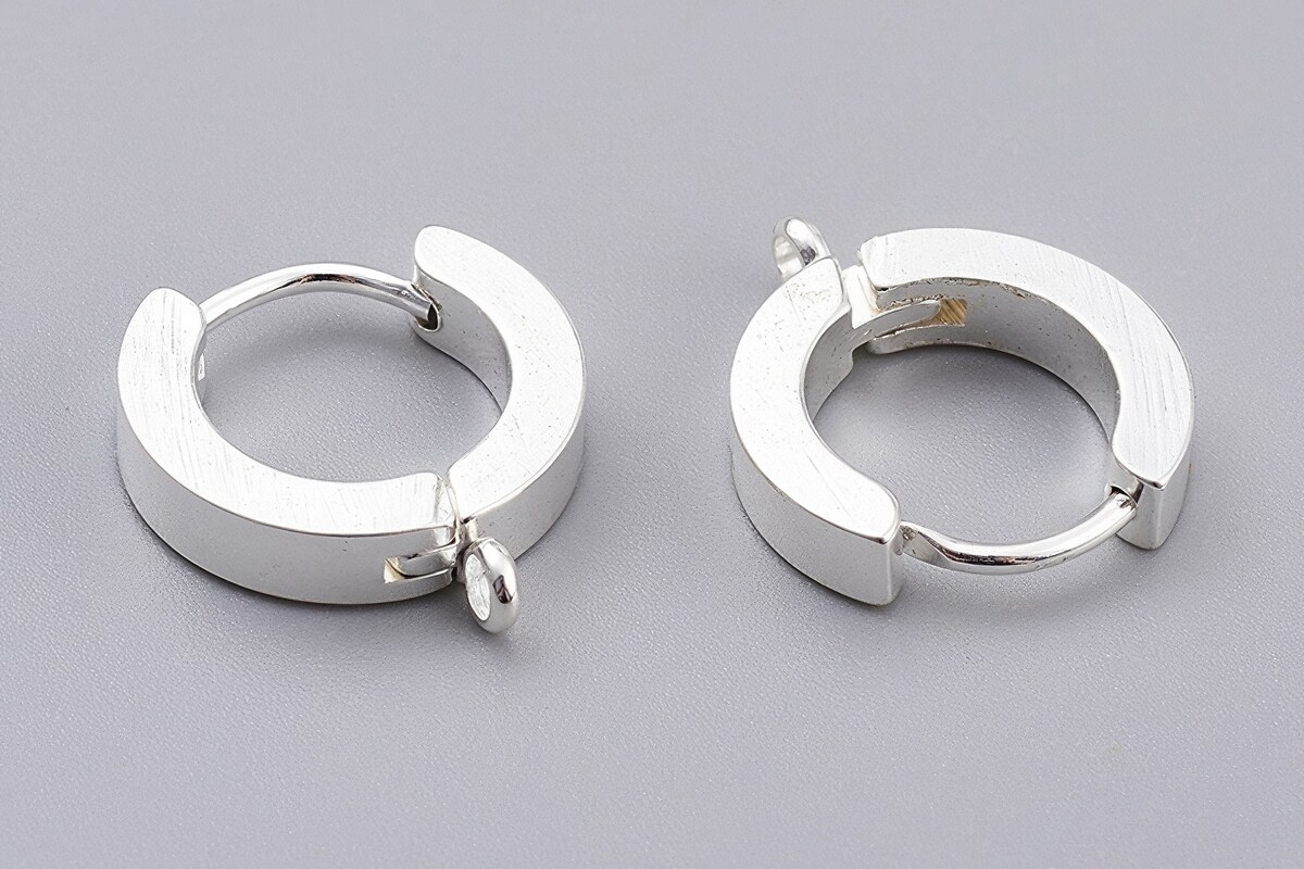 Tortite cercei otel inoxidabil argintiu deschis 201, 15x13x3mm (2 buc.)