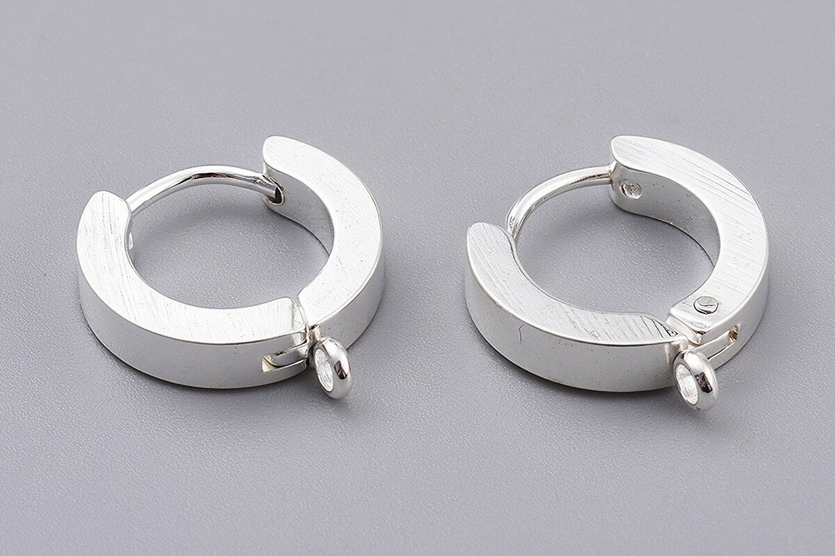 Tortite cercei otel inoxidabil argintiu deschis 201, 15x13x3mm (2 buc.)