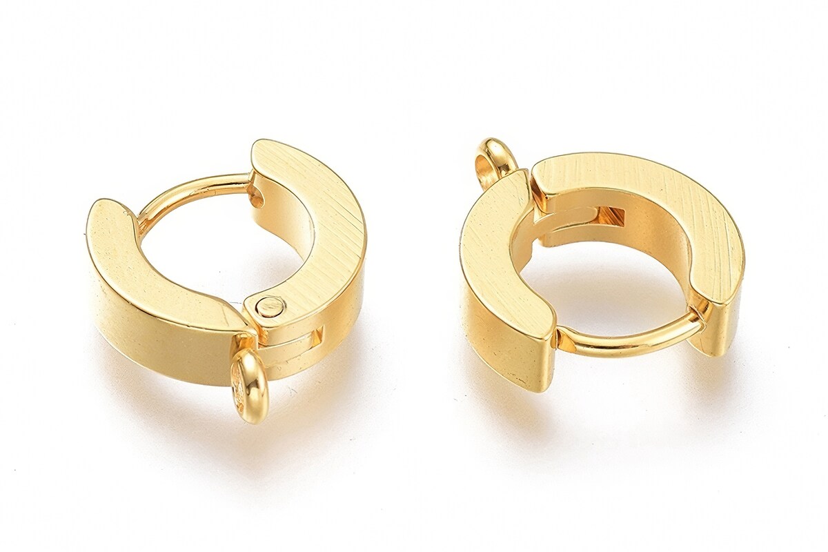 Tortite cercei otel inoxidabil argintiu deschis 201, 12x11x3mm (2 buc.)