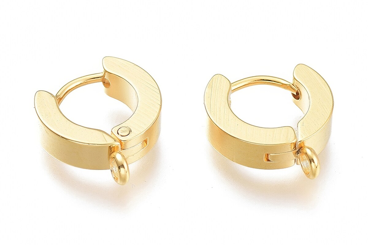 Tortite cercei otel inoxidabil argintiu deschis 201, 12x11x3mm (2 buc.)