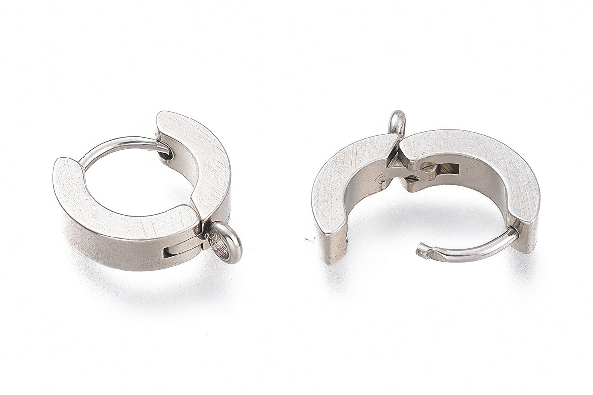 Tortite cercei otel inoxidabil 201, 12x11x3mm (2 buc.)