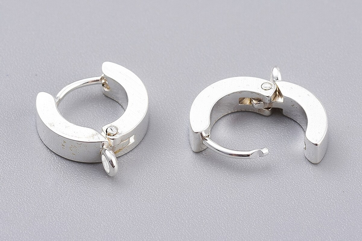 Tortite cercei otel inoxidabil argintiu deschis 201, 12x11x3mm (2 buc.)