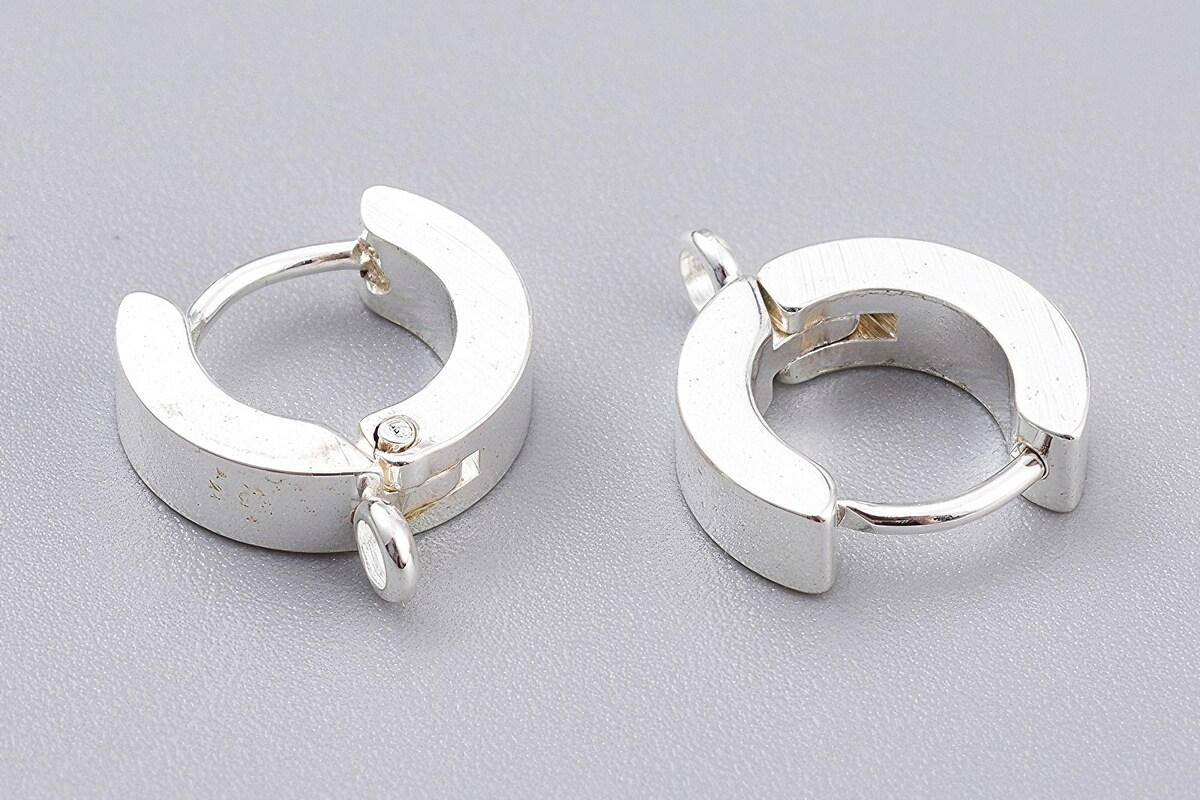 Tortite cercei otel inoxidabil argintiu deschis 201, 12x11x3mm (2 buc.)