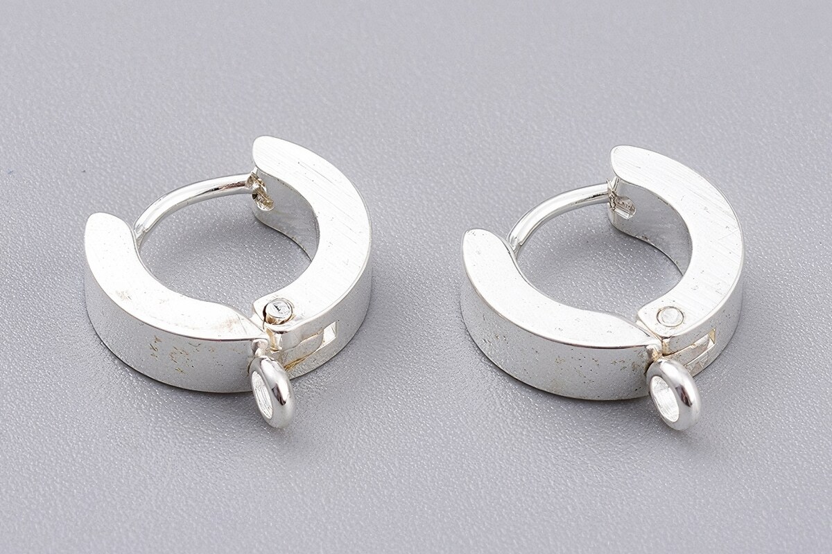 Tortite cercei otel inoxidabil argintiu deschis 201, 12x11x3mm (2 buc.)