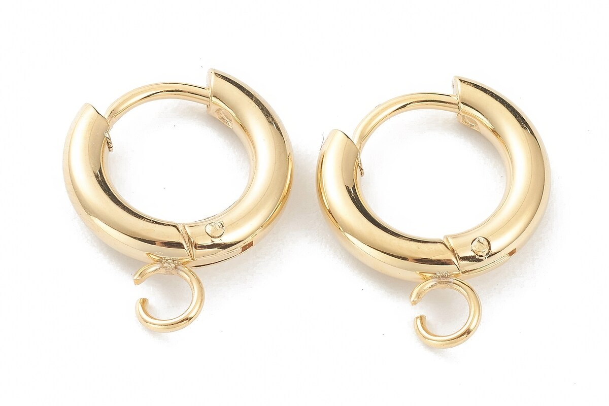 Tortite cercei otel inoxidabil auriu 201, 16x13,5mm (2 buc.)