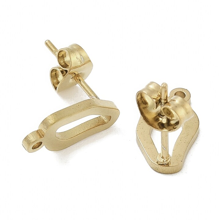 Tortite cercei otel inoxidabil auriu 304, 12x6,5mm (2 buc.)