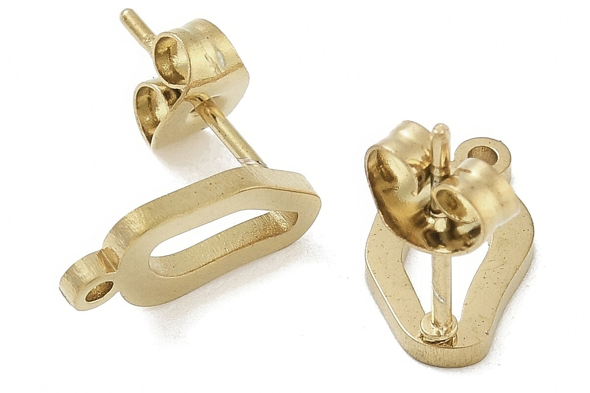 Tortite cercei otel inoxidabil auriu 304, 12x6,5mm (2 buc.)