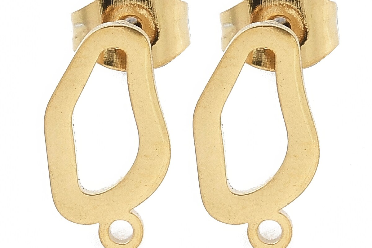 Tortite cercei otel inoxidabil auriu 304, 12x6,5mm (2 buc.)