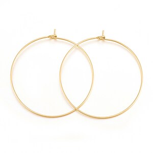 Tortite cercei otel inoxidabil auriu chirurgical 316, hoops 35mm (2 buc.)