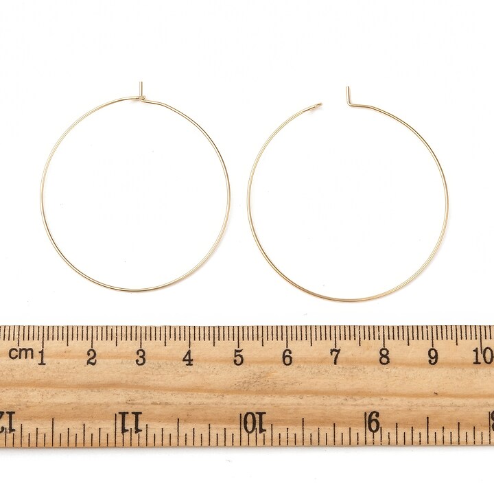 Tortite cercei otel inoxidabil auriu chirurgical 316, hoops 40mm (2 buc.)