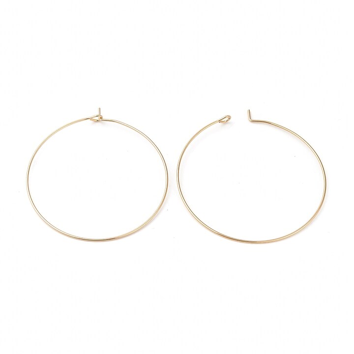 Tortite cercei otel inoxidabil auriu chirurgical 316, hoops 40mm (2 buc.)