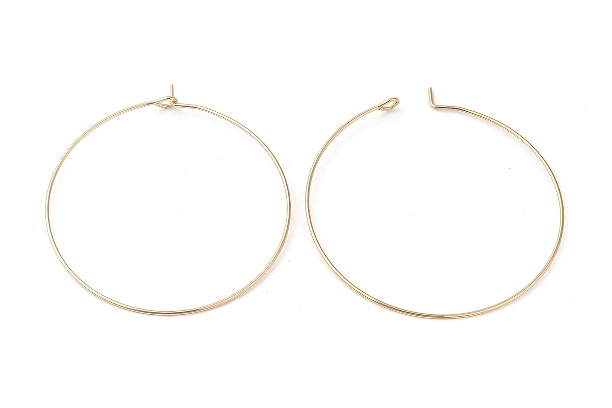 Tortite cercei otel inoxidabil auriu chirurgical 316, hoops 40mm (2 buc.)