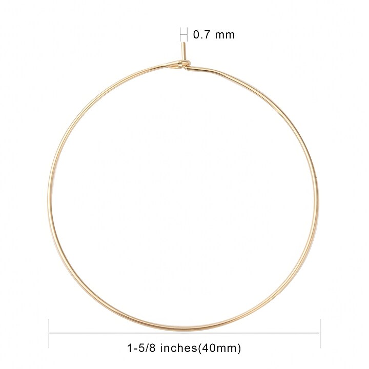 Tortite cercei otel inoxidabil auriu chirurgical 316, hoops 40mm (2 buc.)