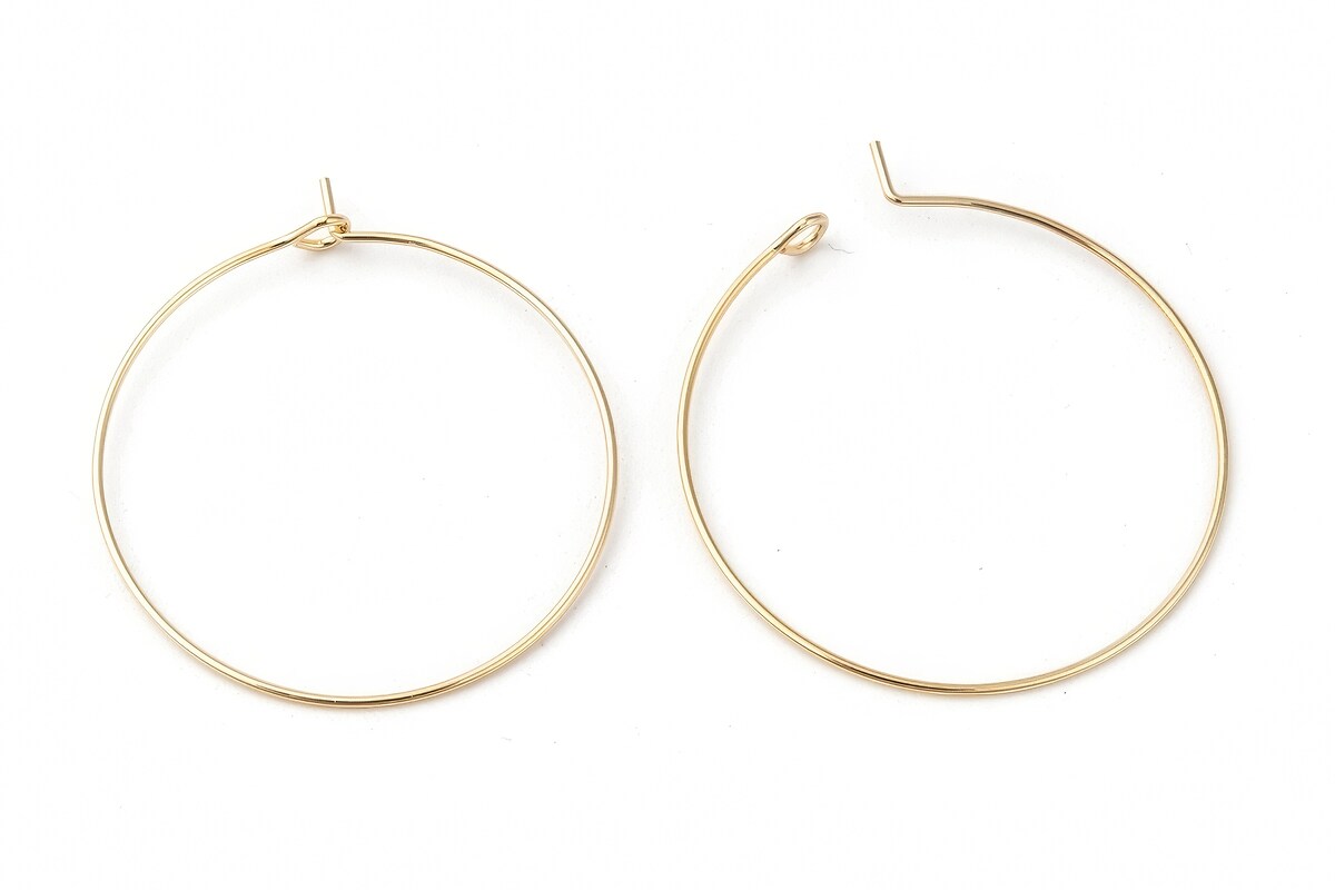 Tortite cercei otel inoxidabil auriu chirurgical 316, hoops 30mm (2 buc.)