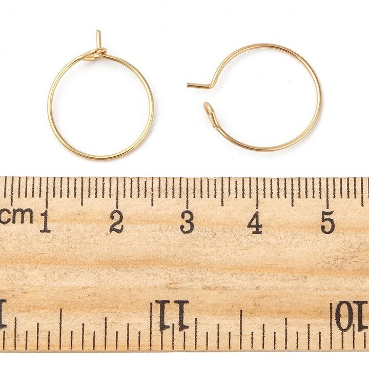 Tortite cercei otel inoxidabil auriu chirurgical 316, hoops 15mm (2 buc.)