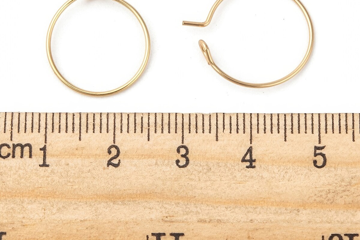 Tortite cercei otel inoxidabil auriu chirurgical 316, hoops 15mm (2 buc.)