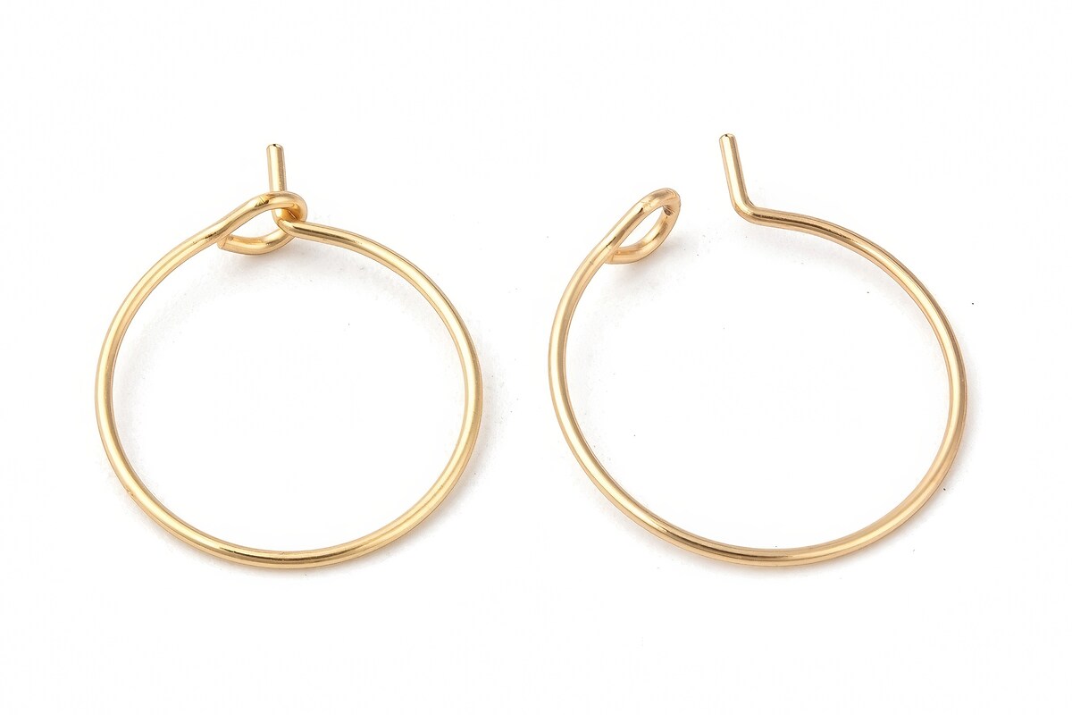 Tortite cercei otel inoxidabil auriu chirurgical 316, hoops 15mm (2 buc.)