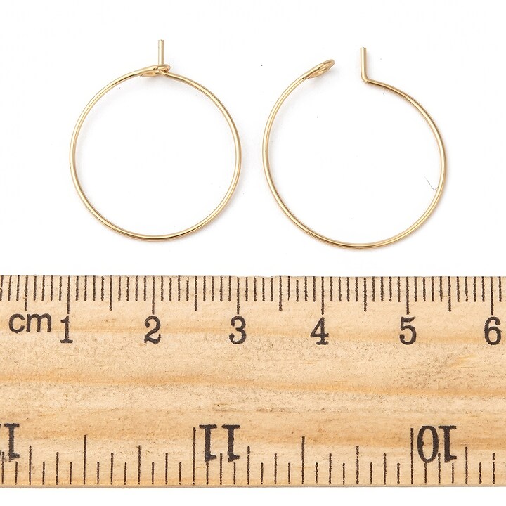 Tortite cercei otel inoxidabil auriu chirurgical 316, hoops 20mm (2 buc.)