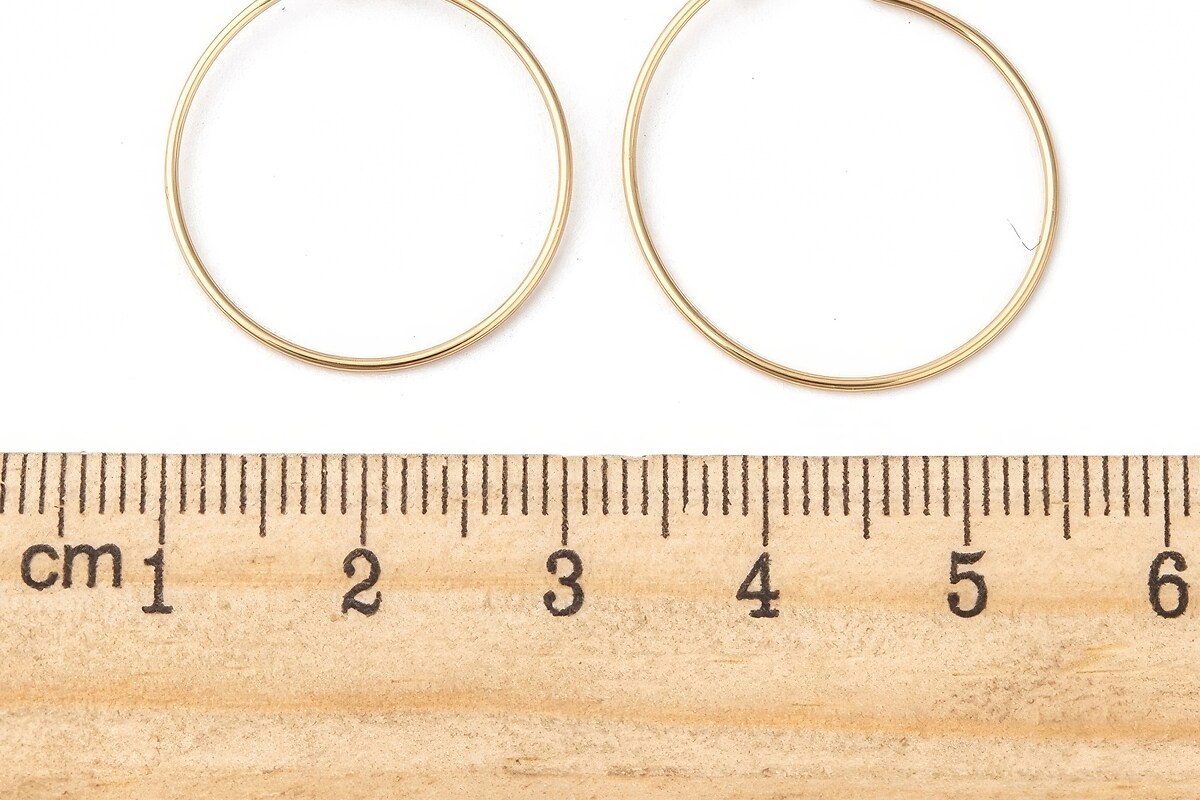 Tortite cercei otel inoxidabil auriu chirurgical 316, hoops 20mm (2 buc.)