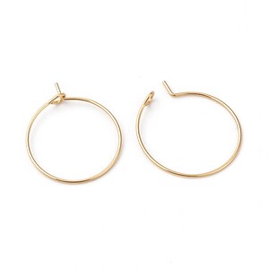 Tortite cercei otel inoxidabil auriu chirurgical 316, hoops 20mm (2 buc.)