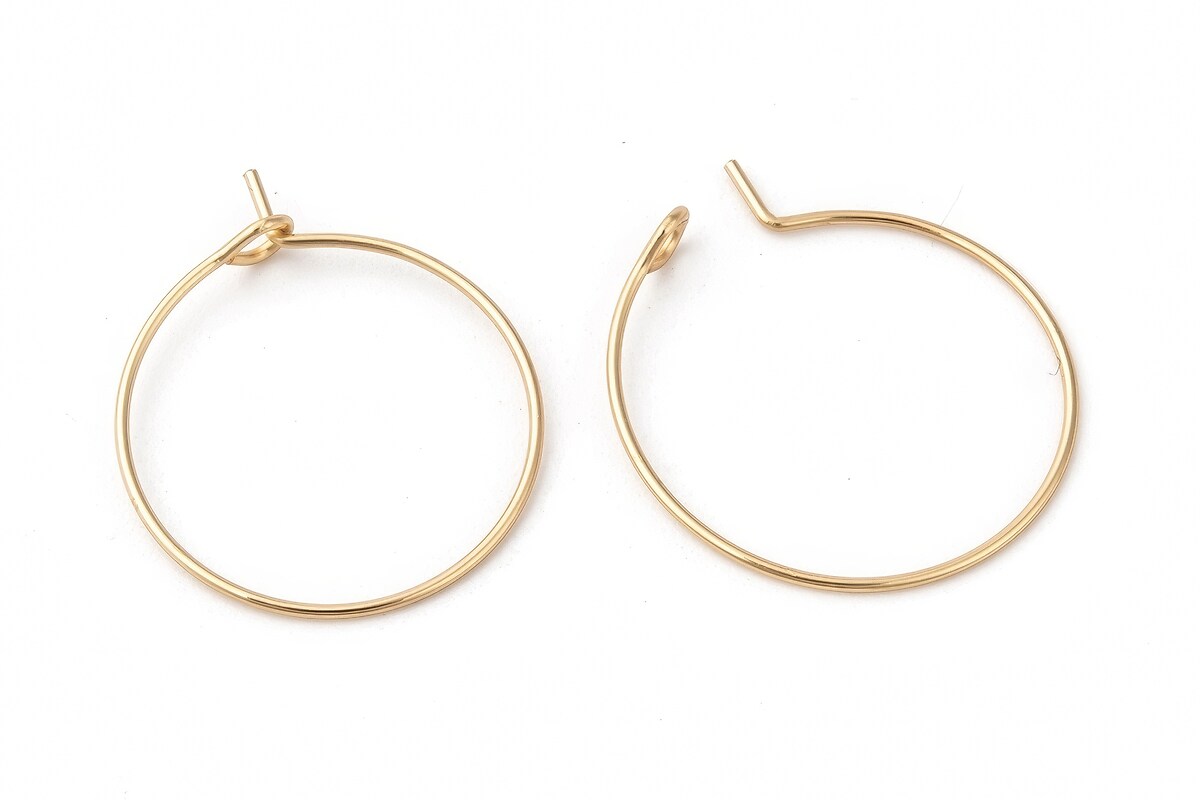 Tortite cercei otel inoxidabil auriu chirurgical 316, hoops 20mm (2 buc.)