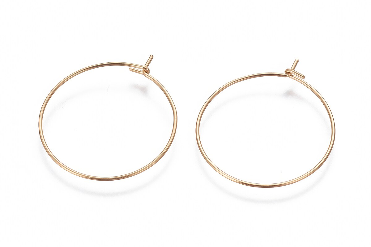 Tortite cercei otel inoxidabil auriu 304, hoops 25mm (2 buc.)