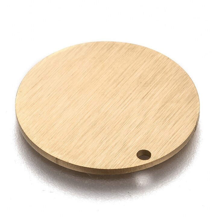 Pandantiv otel inoxidabil 304 auriu placat IP (ion plating), banut pentru stantat 20mm