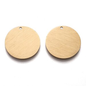 Pandantiv otel inoxidabil 304 auriu placat IP (ion plating), banut pentru stantat 20mm