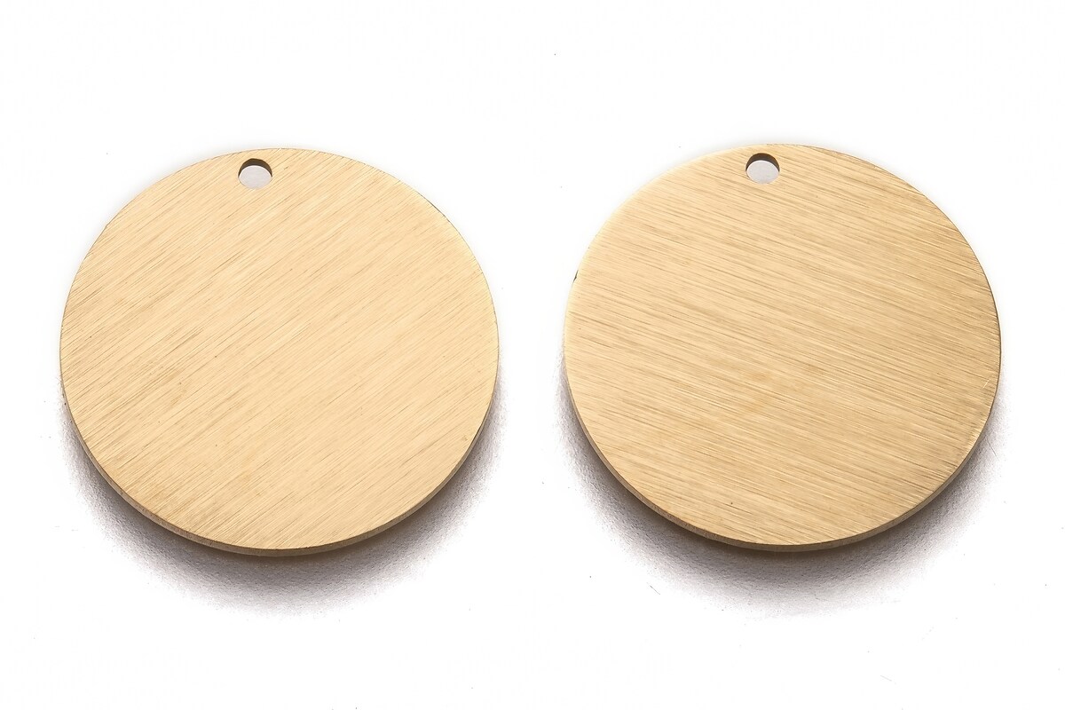 Pandantiv otel inoxidabil 304 auriu placat IP (ion plating), banut pentru stantat 20mm