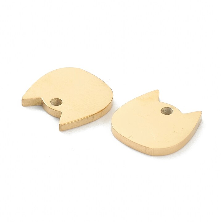 Pandantiv otel inoxidabil 304 auriu, pisica, model pentru stantat 11,5x11,5mm