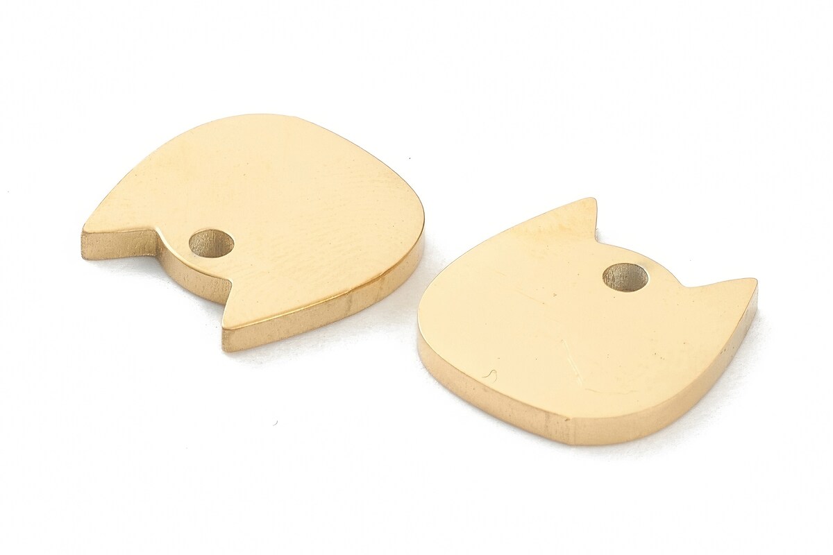 Pandantiv otel inoxidabil 304 auriu, pisica, model pentru stantat 11,5x11,5mm