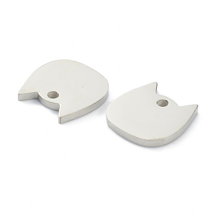 Pandantiv otel inoxidabil 304, pisica, model pentru stantat 11,5x11,5mm