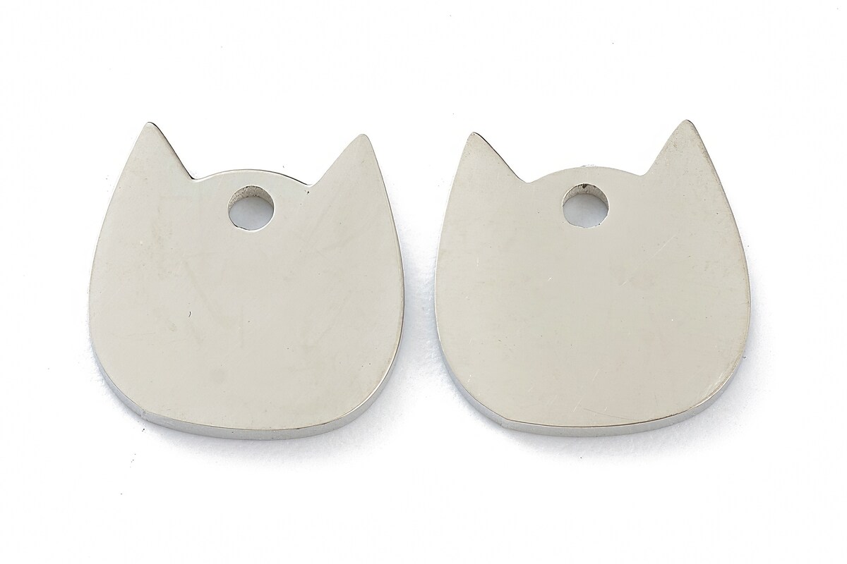 Pandantiv otel inoxidabil 304, pisica, model pentru stantat 11,5x11,5mm