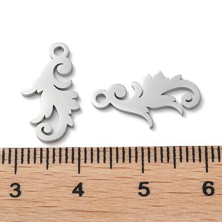 Pandantiv otel inoxidabil 304, frunza 17,5x10mm