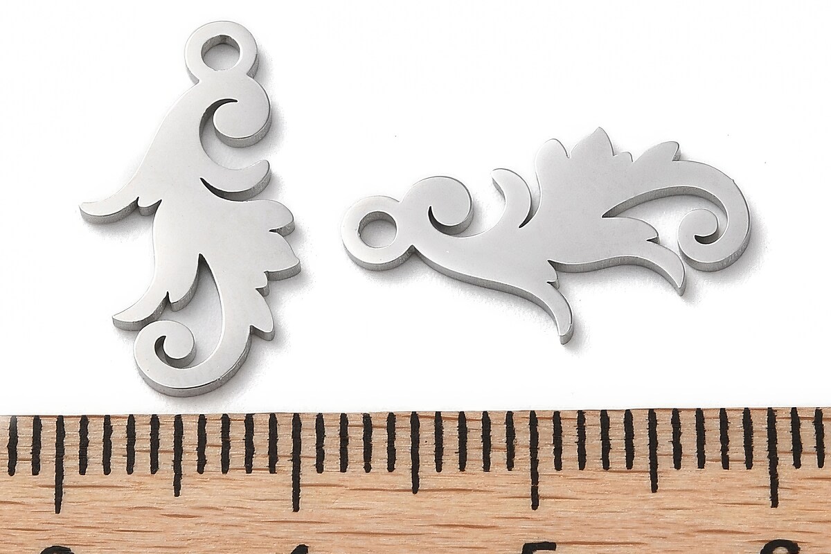 Pandantiv otel inoxidabil 304, frunza 17,5x10mm