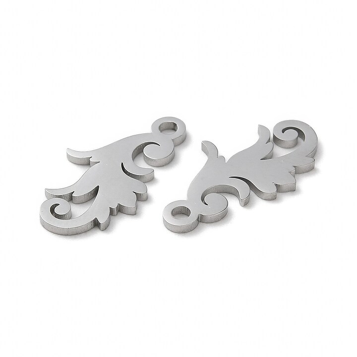 Pandantiv otel inoxidabil 304, frunza 17,5x10mm