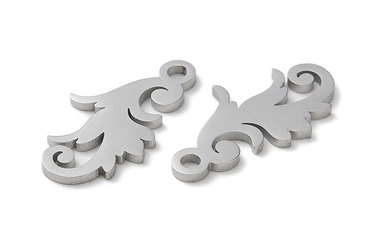 Pandantiv otel inoxidabil 304, frunza 17,5x10mm