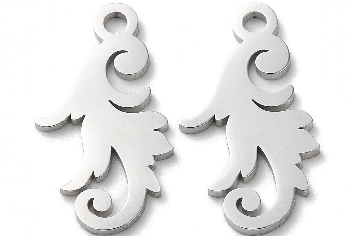 Pandantiv otel inoxidabil 304, frunza 17,5x10mm