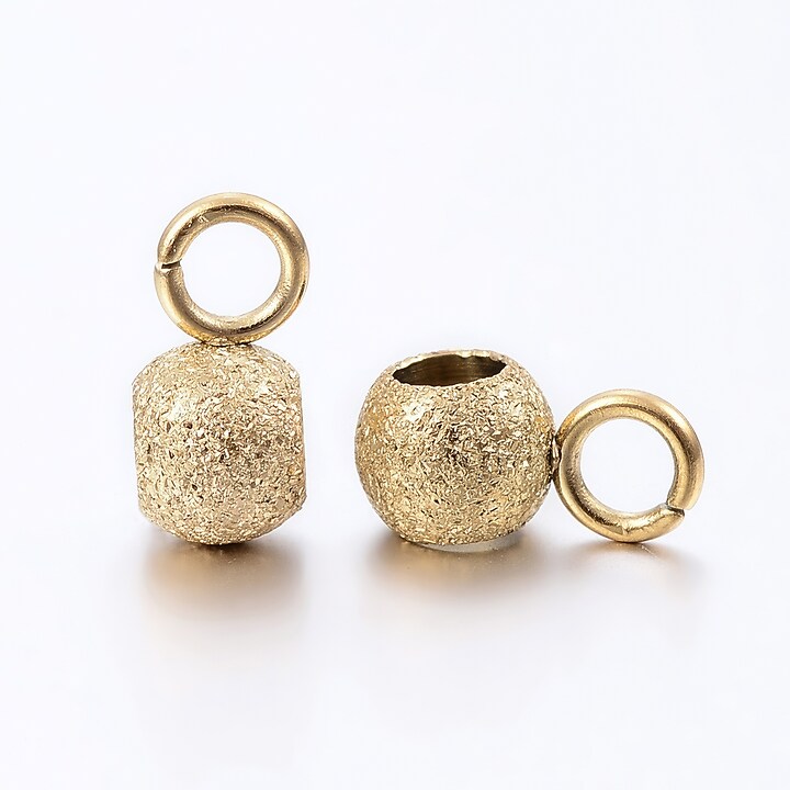 Agatatoare pandantiv otel inoxidabil 304 auriu, stardust, 7x4x3mm