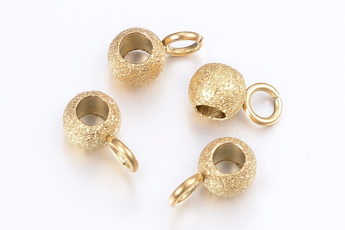 Agatatoare pandantiv otel inoxidabil 304 auriu, stardust, 7x4x3mm