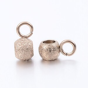Agatatoare pandantiv otel inoxidabil 304 rose gold, stardust, 7x4x3mm