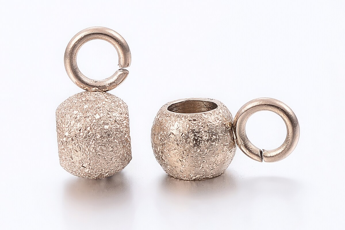 Agatatoare pandantiv otel inoxidabil 304 rose gold, stardust, 7x4x3mm