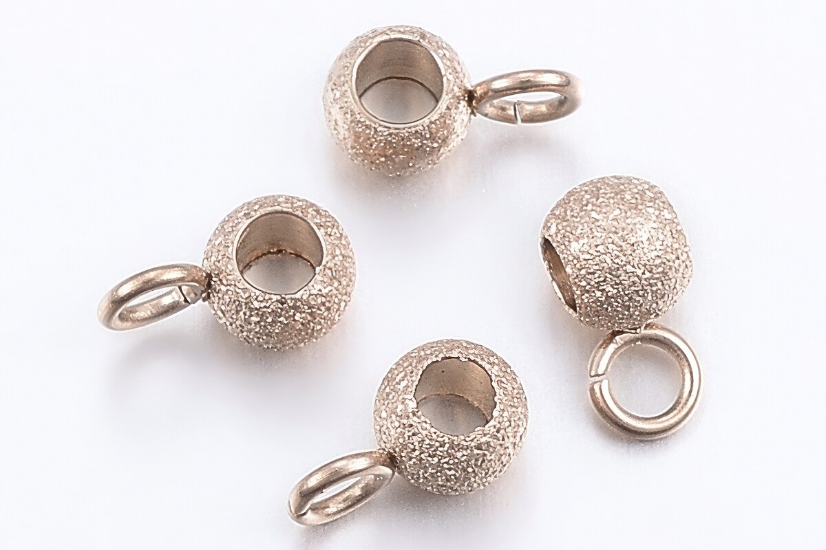 Agatatoare pandantiv otel inoxidabil 304 rose gold, stardust, 7x4x3mm