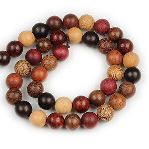 Sirag margele lemn natural mix sfere 10mm