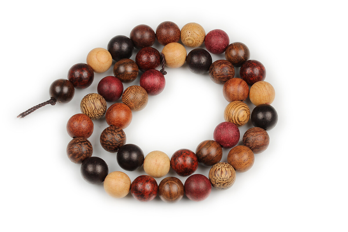 Sirag margele lemn natural mix sfere 10mm