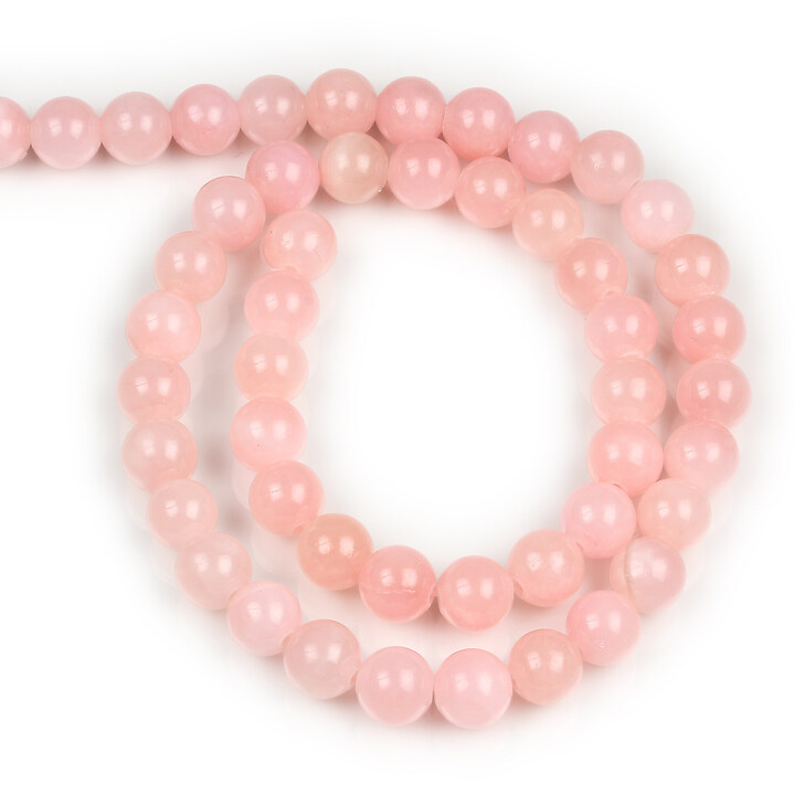 Margele jad sfere 8mm (sirag) - roz somon