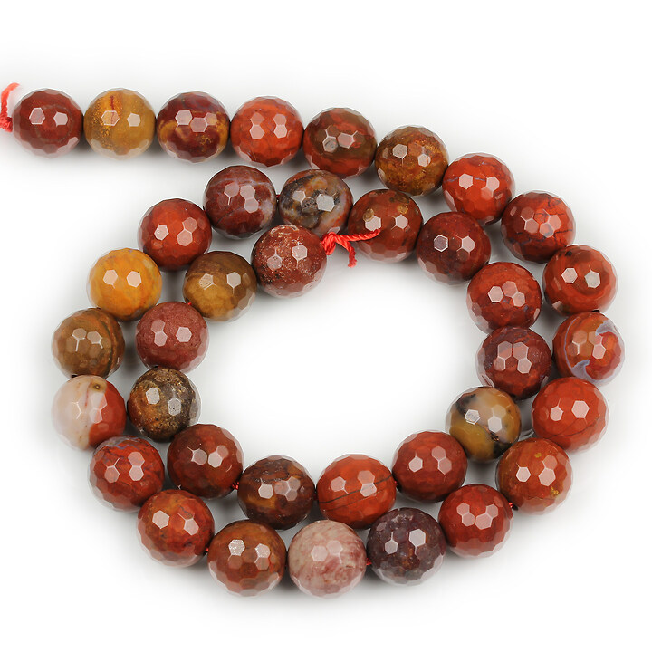 Margele carneol sfere fatetate (128 fatete) 10mm (sirag)