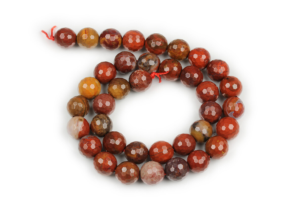 Margele carneol sfere fatetate (128 fatete) 10mm (sirag)