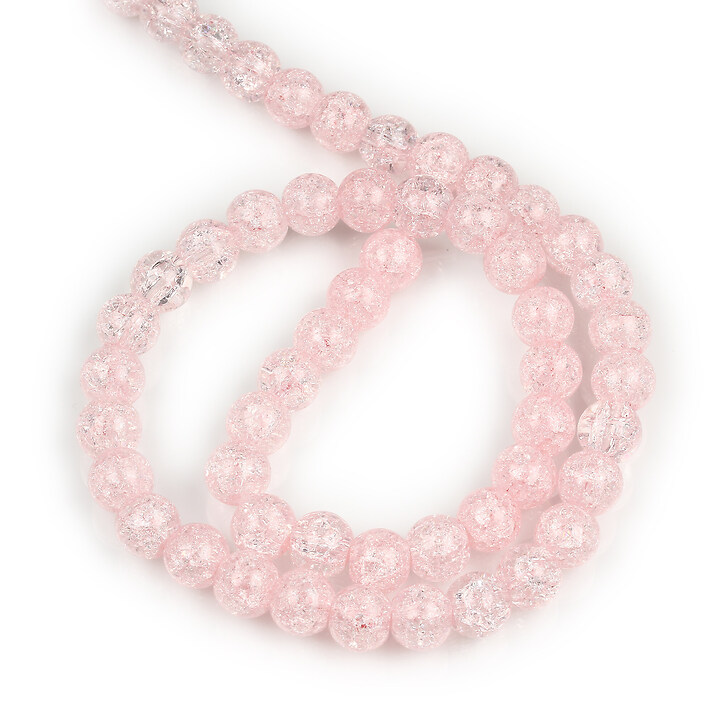 Margele cristal de gheata colorat sfere 8mm (sirag) - roz deschis