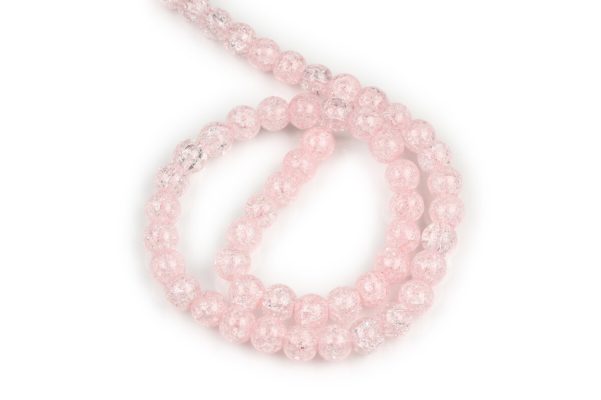 Margele cristal de gheata colorat sfere 8mm (sirag) - roz deschis